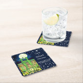 ロズウェル結婚エイリアン記念日UFOおもしろいカスタム スクエアペーパーコースター (インサイチュ)