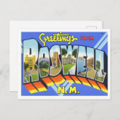 ロズウェル,ニューメキシコヴィンテージビッグ文字はがき ポストカード (正面/裏面)