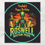 ロズウェル・パーク:UFOがホバーする場所! ワインラベル (シングルラベル)