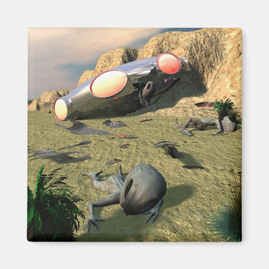 ロズウェルUFOクラッシュマグネット マグネット (正面)