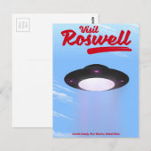ロズウェルUFOビンテージポスター カラー ポストカード (正面/裏面)