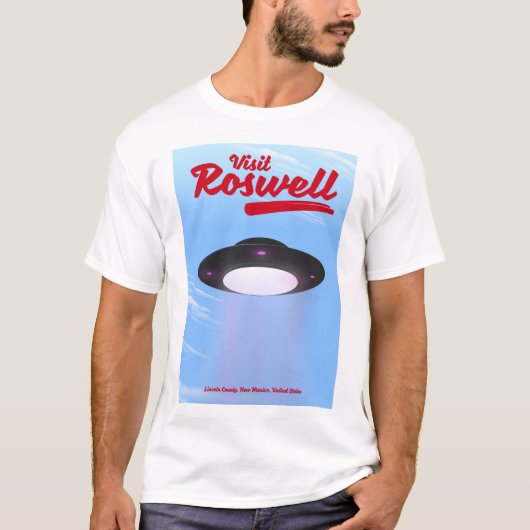 ロズウェルUFOビンテージポスター カラー Tシャツ (正面)