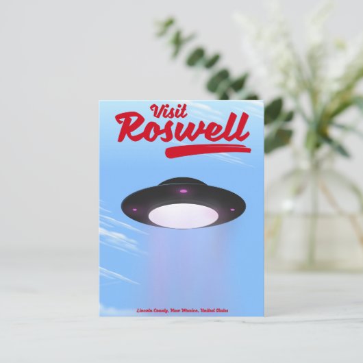 ロズウェルUFOヴィンテージのポスターカラーを参照 ポストカード (スタンド正面)
