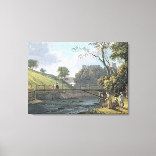 ロズリン城,ミッドロシアン(W/cとガッシュ付きペープ キャンバスプリント (正面)