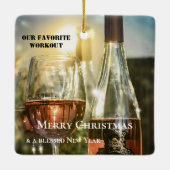 ロセおもしろいワイントレーニングパーソナライズされた セラミックオーナメント (裏面)