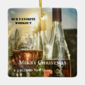 ロセおもしろいワイントレーニングパーソナライズされた セラミックオーナメント (正面)