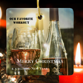 ロセおもしろいワイントレーニングパーソナライズされた セラミックオーナメント