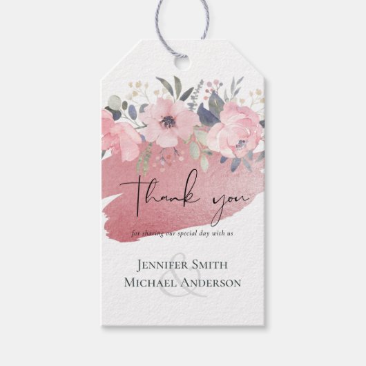 ロセかわいらしゴドガーリーフローラグラム結婚ズ ギフトタグ (正面)