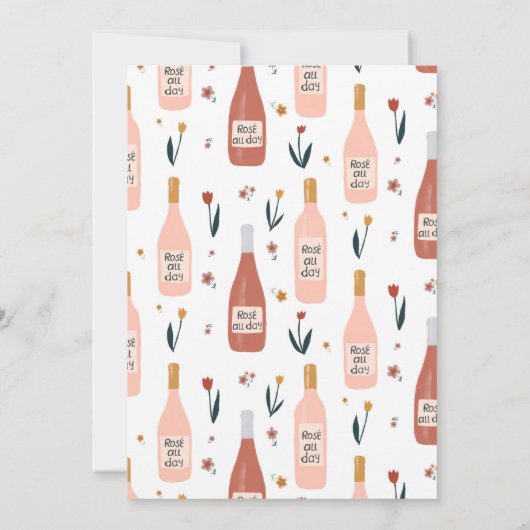 ロセオールデイワイナリーブライダルシャワーカワイイカスタム 招待状 (裏面)