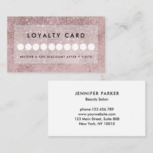 ロセゴモダンルドグリッターサロンロイヤリティ 名刺 (正面/裏面)