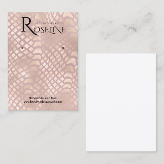 ロセゴルドエレガントスネークプリント表示カード 名刺 (正面/裏面)
