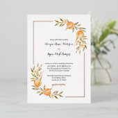 ロセゴルドピーチブロッサム結婚式招待状 箔招待状 (立ち正面)