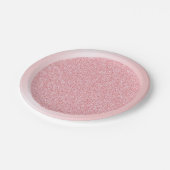 ロセゴールドグリッターモダンピンクテンプレートトレンディー空白の ペーパープレート (アングル)