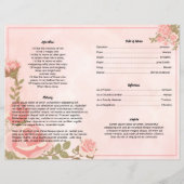 ロセゴールドフローラ |葬儀プログラムテンプレート (裏面)