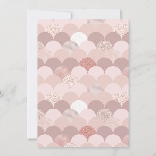 ロセゴールド招待状、ピンク金ゴールド招待状、ブライダルベビー 招待状 (裏面)