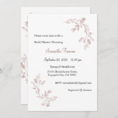 ロセゴールド招待状、結婚式招待状、ピンク金ゴールド 招待状 (正面/裏面)