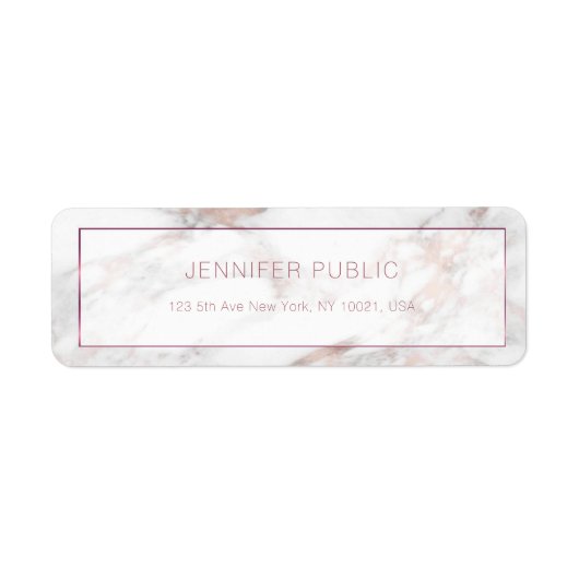 ロセスタイリッシュゴルドマーブルテンプレート差出人住所 ラベル (正面)