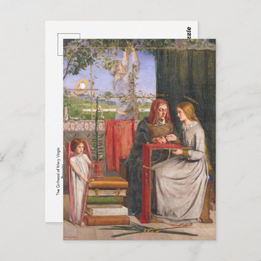 ロセッティ・ポストカードによるヴァージンの少女時代 ポストカード (正面/裏面)