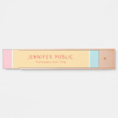 ロセモダンゴルドピンクイエローブルーテンプレートエレガント サインプレート (正面)