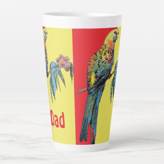 ロセラパロットウォーターパパ父ネームコーヒーM カフェラテマグ (正面)