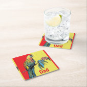 ロセラパロットウォーターパパ父名 スクエアペーパーコースター (インサイチュ)