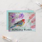 ロセラパロットボトルブラシ誕生日カード カード (正面/裏面インサイチュ)