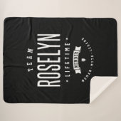 ロセリンパーソナライズされたネーム誕生日 シェルパブランケット (正面(横))