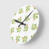 ロゼかわいらしブパターン（の模様が）あるド時計 ラウンド壁時計 (傾斜)