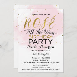 ロゼでお祝い バースデーパーティー ピンク&ゴールド 招待状
