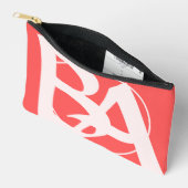 ロゼとレッドの特大イニシャル アクセサリーポーチ (見開き)