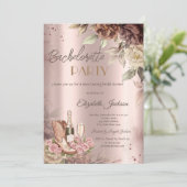 ロゼのワイングラス ブーツ ブライズパーティー 招待状 (スタンド正面)