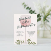 ロゼの栓を抜く バレンタイン ブライダルシャワーの招待状 ポストカード (スタンド正面)