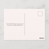 ロゼの栓を抜く バレンタイン ブライダルシャワーの招待状 ポストカード (裏面)