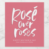 ロゼははっきりしたおもしろいモダンバラの母の日 ワインラベル (シングルラベル)