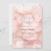 ロゼエレガントピンクブランチバブリーブライダルシャワー 招待状 (正面)