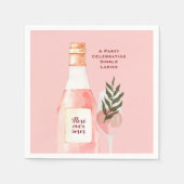 ロゼオーバーバラバレンタインデーパーティーピンク スタンダードカクテルナプキン (正面)