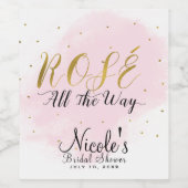 ロゼオールウェイバースデーパーティーピンク&金ゴールドワイン ワインラベル (シングルラベル)