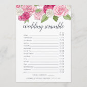 ロゼガーデンダブルブライダルシャワーゲームカード 招待状 (裏面)