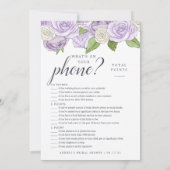 ロゼガーデンダブルブライダルシャワーゲームカード 招待状 (裏面)