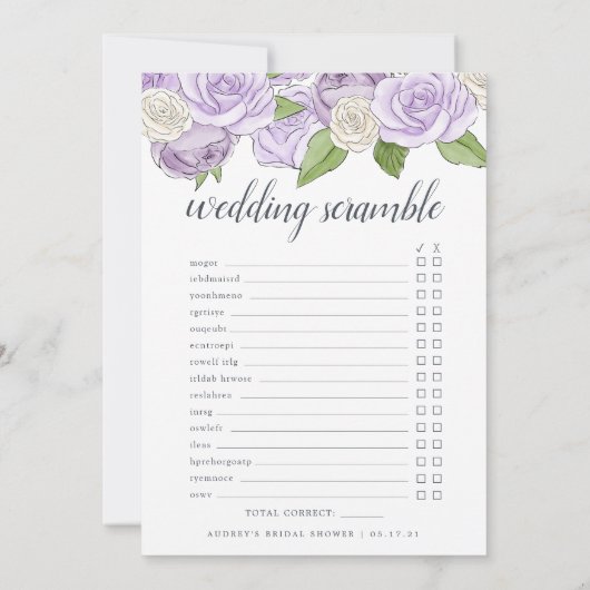 ロゼガーデンダブルブライダルシャワーゲーム 招待状 (裏面)