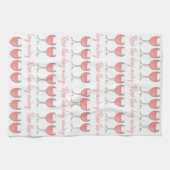 ロゼザデイピンク遠くにローズガラスワイン恋人 キッチンタオル (横)