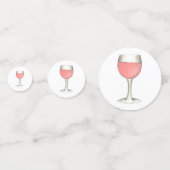 ロゼザデイピンク遠くにローズガラスワイン恋人 コンフェッティ (正面)