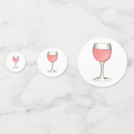 ロゼザデイピンク遠くにローズガラスワイン恋人 コンフェッティ (正面)