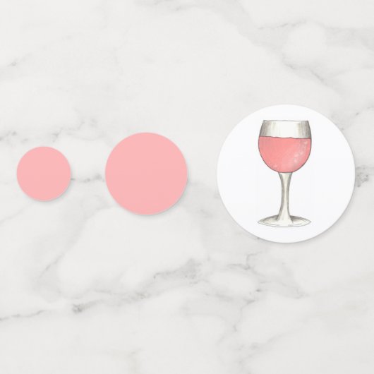 ロゼザデイピンク遠くにローズガラスワイン恋人 コンフェッティ (裏面)