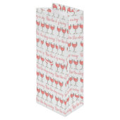 ロゼザデイピンク遠くにローズガラスワイン恋人 ワインギフトバッグ (裏面アングル)