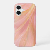 ロゼシルク - 高級なピンクとゴールドの大理石模様 iPhone 16ケース (裏面)