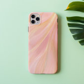 ロゼシルク - 高級なピンクとゴールドの大理石模様 iPhone 16ケース