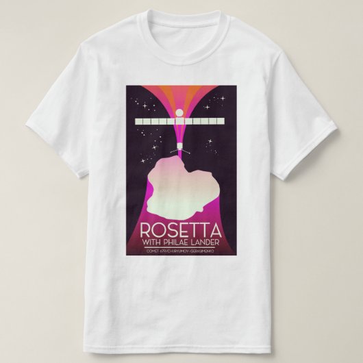 ロゼッタとフィラエのランダー宇宙アート Tシャツ (デザイン正面)