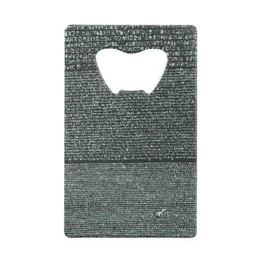 ロゼッタ石古代エジプトの象形文字 クレジットカード栓抜き (裏面)