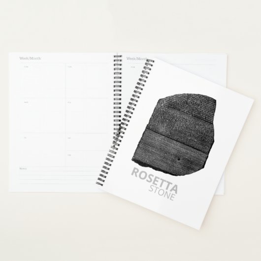 ロゼッタ石：古代エジプトの象形文字 プランナー手帳 (ディスプレー)